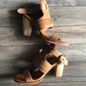 RARE Fossil Leather Gladiator Heels